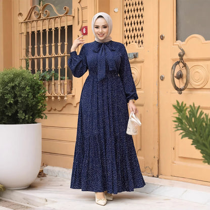 Abaya – Elegant Modest Dress with Tie Neck.