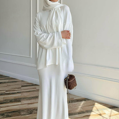 Long-Sleeve Skirt Long Dress Fashion Set.