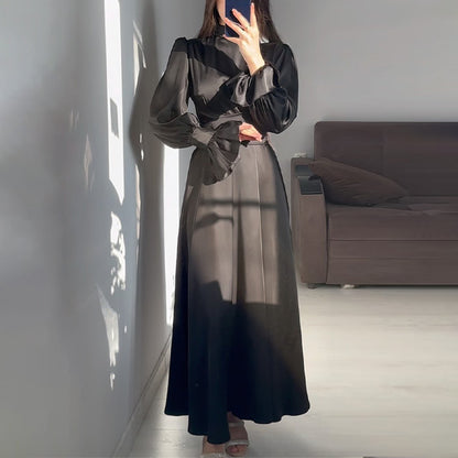 Women's High Waist Slim-fit Slimming Fashionable Elegant Solid Color dress