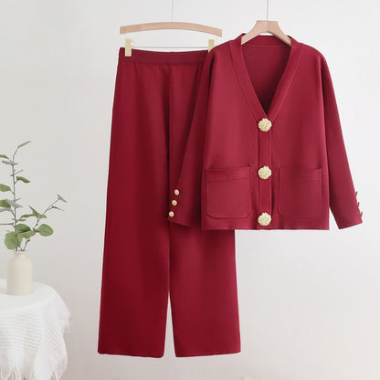 Elegant Two-Tone Knit  Set – Modest Chic Matching Outfit
