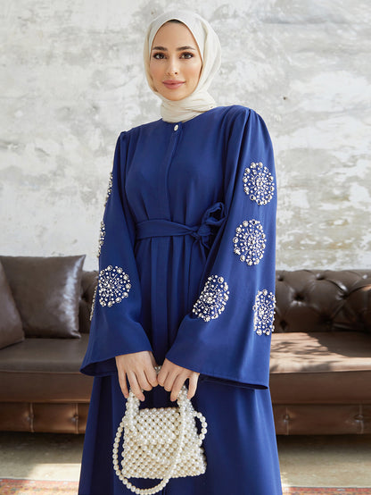 Abaya with Beaded Sleeves – Elegant Modest Dress
