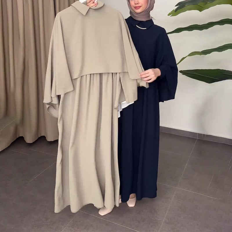 Loose Casual Short Shawl Robe Long Skirt Two-Piece Set for Women