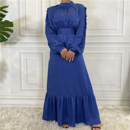 Royal Blue Ruffle Abaya – Elegant & Feminine