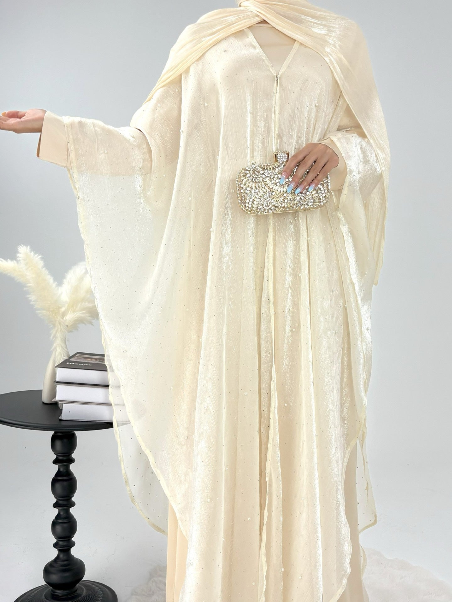 Pearl Starry Sky Dress Two-Piece Set Turkish Loose Long