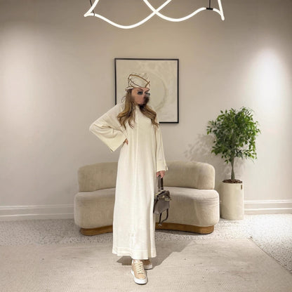 Fashion 2026 Autumn New Lazy Style Loose Thick Sweater Knitted Dress
