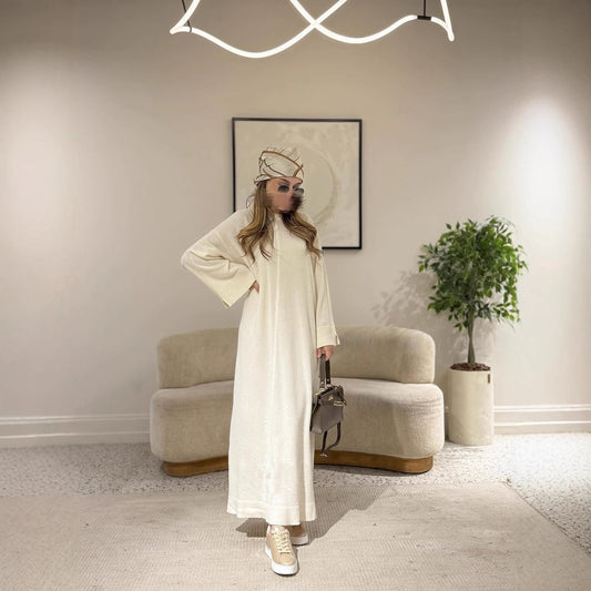 Fashion 2026 Autumn New Lazy Style Loose Thick Sweater Knitted Dress