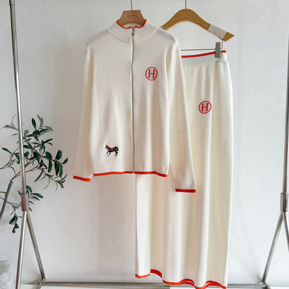 Elegant Two-Tone Knit  Set – Modest Chic Matching Outfit