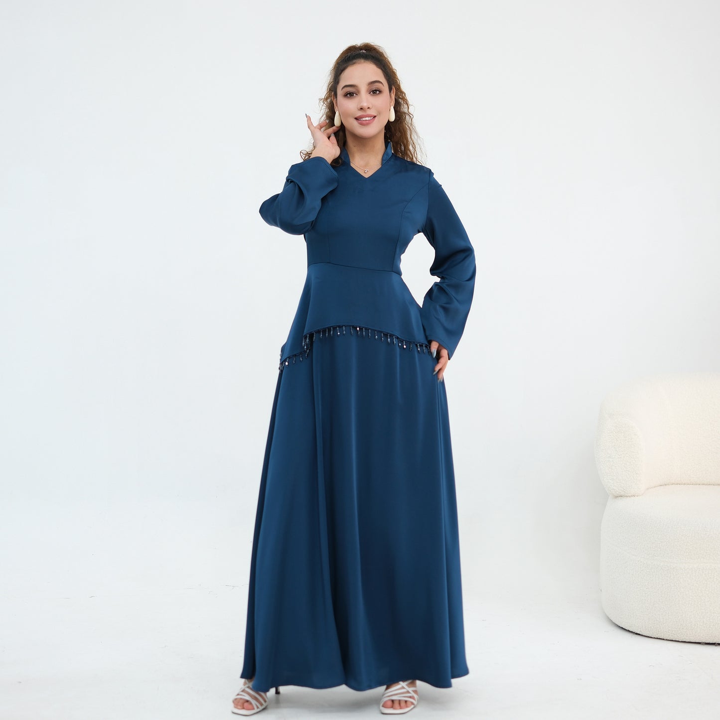 Elegant Flared Sleeve Abaya – Premium Modest Maxi Dress