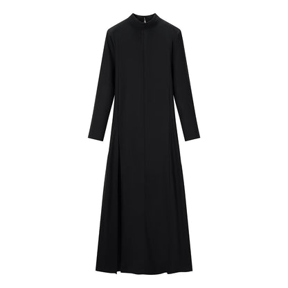 Women's Modest Maxi Abaya – Elegant Long Sleeve Muslim Dress in Black, Brown & Cream