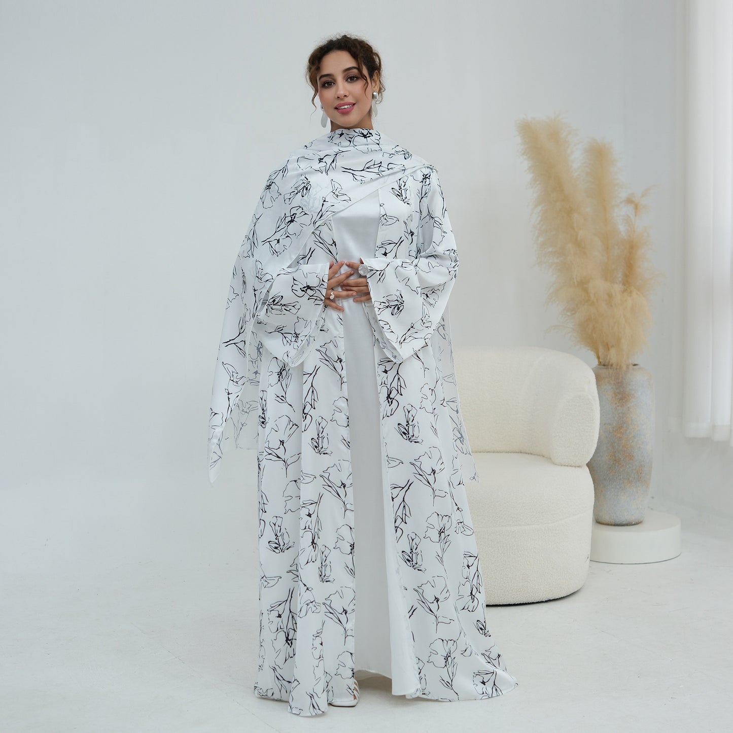 Floral Modest Maxi Dress – Elegant Long Sleeve