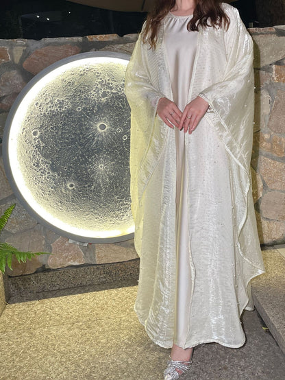 Luxury Crystal Embellished Abaya – Elegant Modest Evening Dress