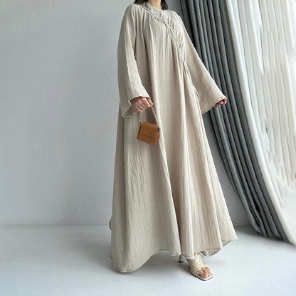 plus size round neck loose leisure retro fashion dress dress women