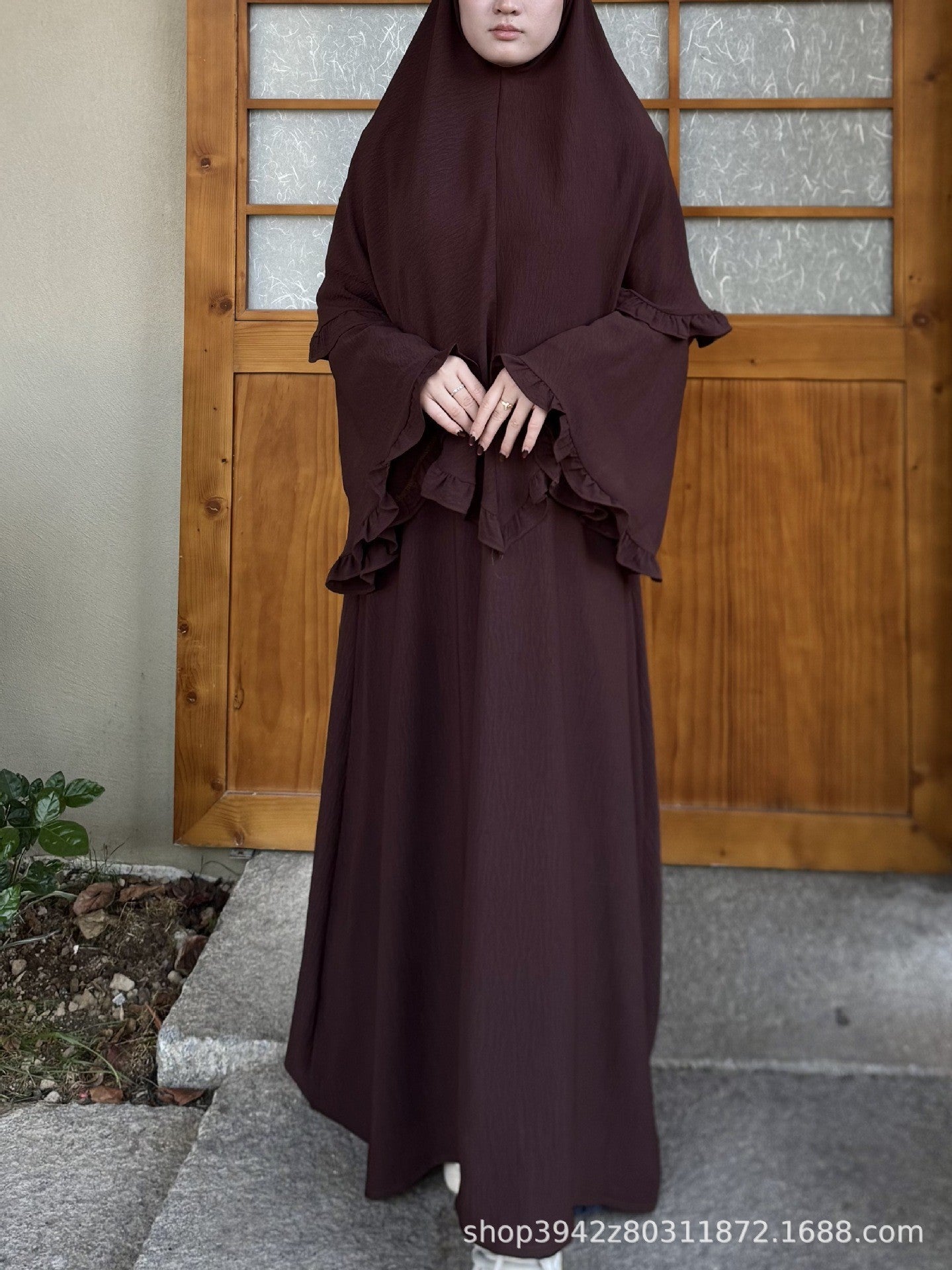 Layered Khimar Abaya Set – Elegant Modest Full Coverage Dress