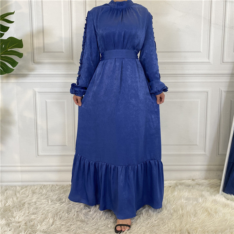 Royal Blue Ruffle Abaya – Elegant & Feminine