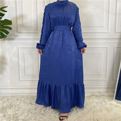 Royal Blue Ruffle Abaya – Elegant & Feminine