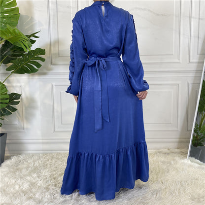 Royal Blue Ruffle Abaya – Elegant & Feminine