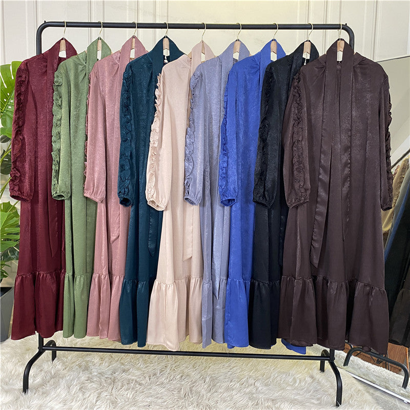 Royal Blue Ruffle Abaya – Elegant & Feminine
