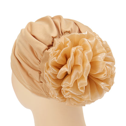 Elegant Floral Ruffle Underscarf Cap for Hijab