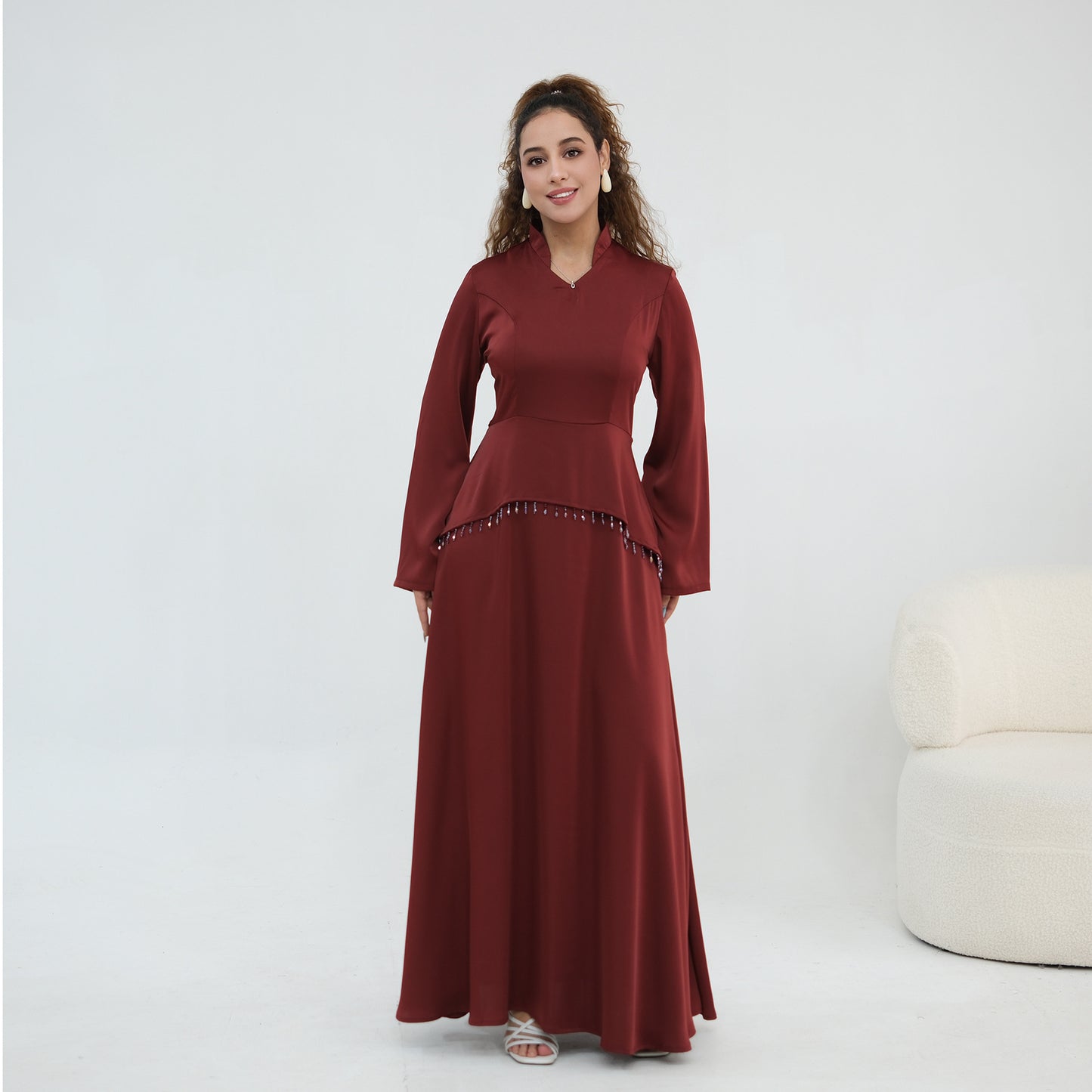 Elegant Flared Sleeve Abaya – Premium Modest Maxi Dress
