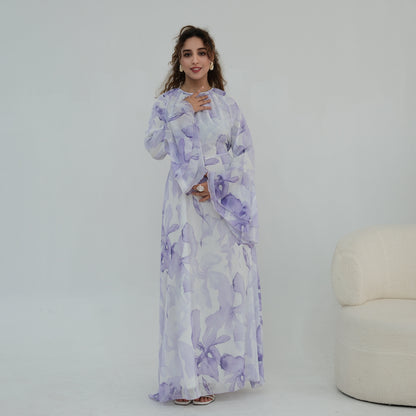 Elegant Beaded Batwing Abaya – Loose Fit Modest Maxi Dress for Women