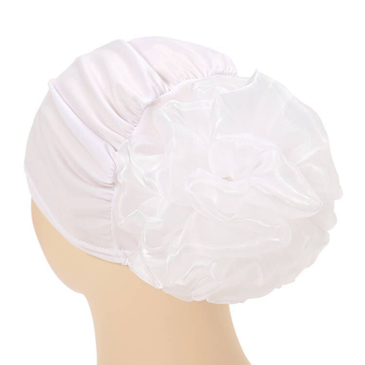 Elegant Floral Ruffle Underscarf Cap for Hijab