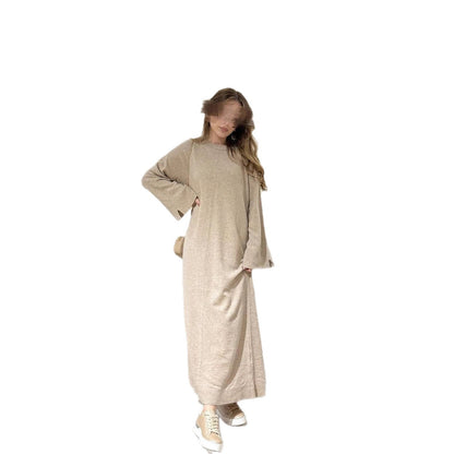 Fashion 2026 Autumn New Lazy Style Loose Thick Sweater Knitted Dress