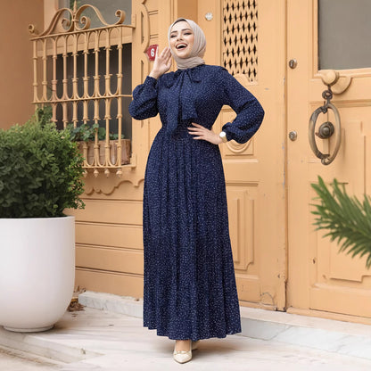 Abaya – Elegant Modest Dress with Tie Neck.