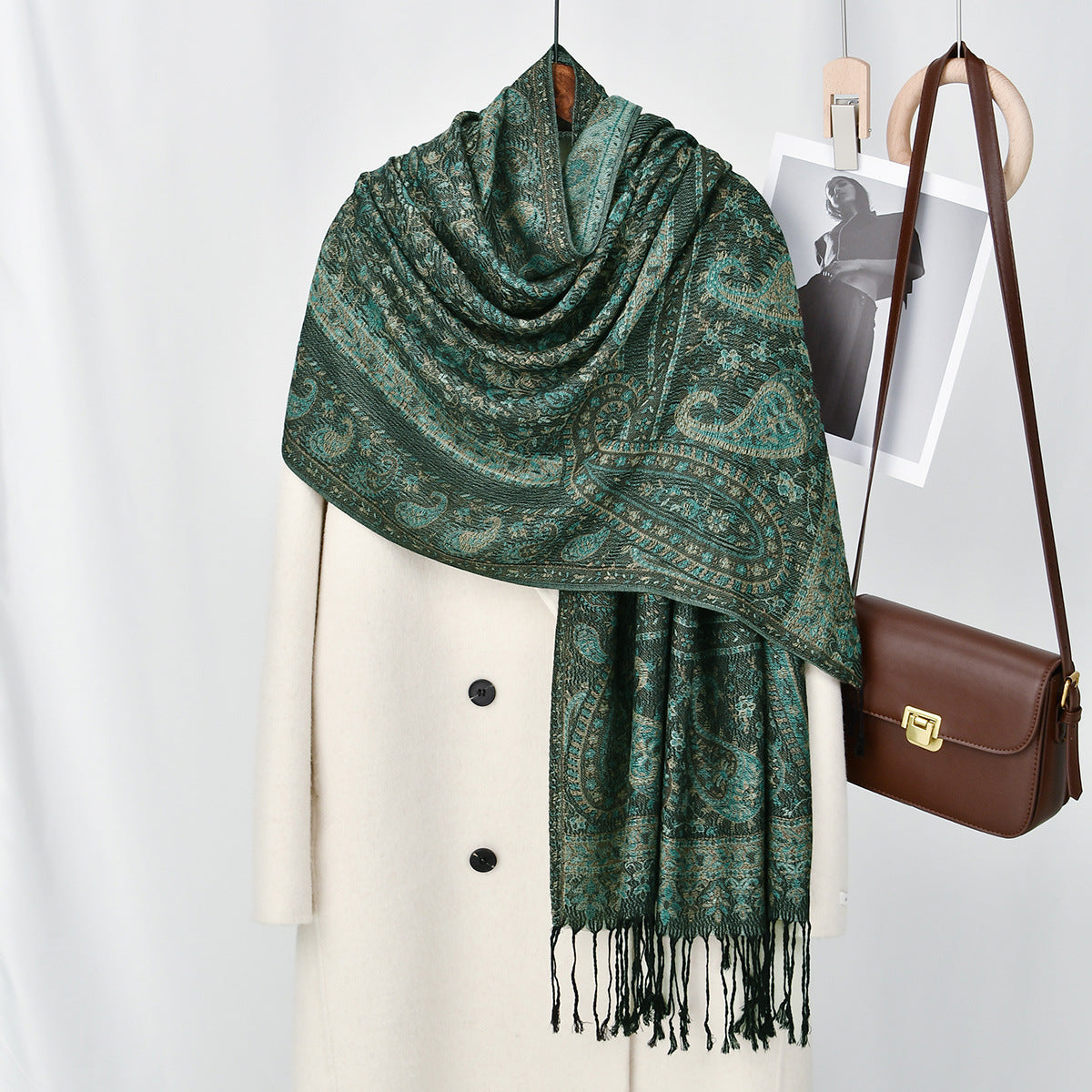 Premium Pattern Hijab with Tassel