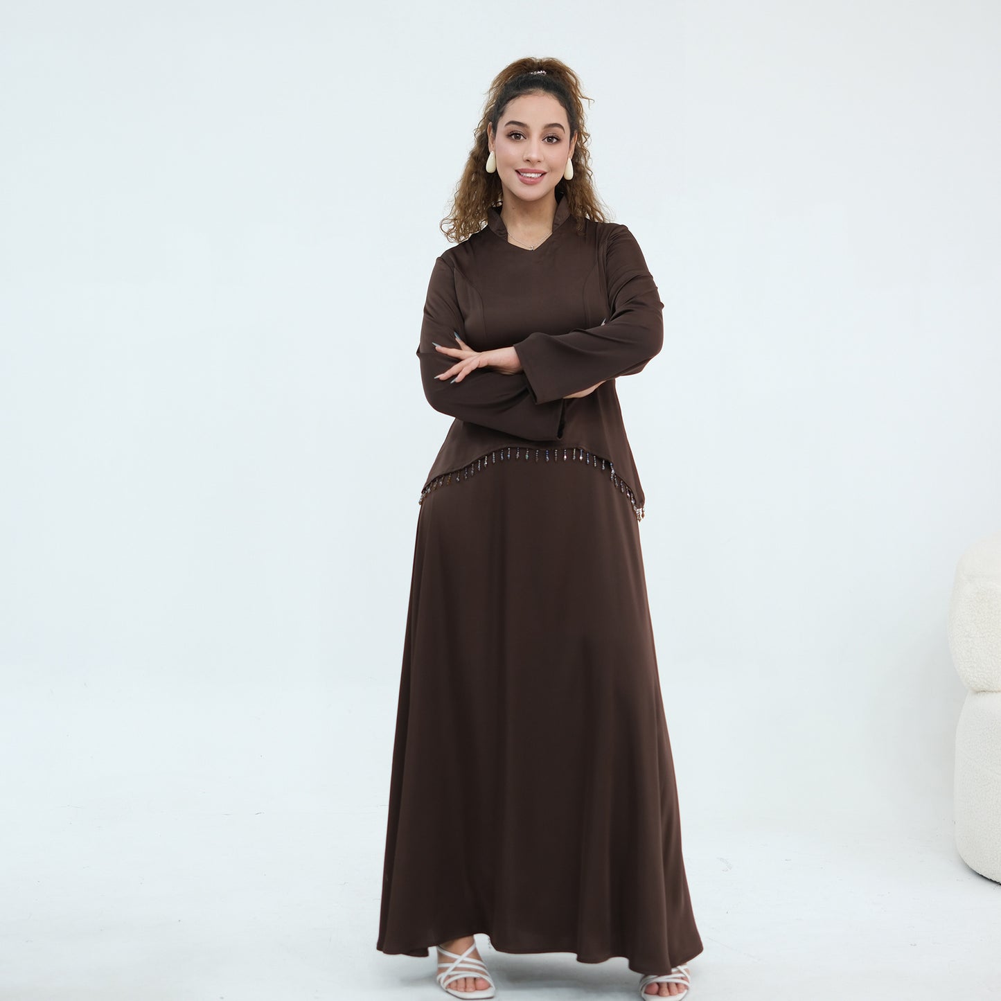 Elegant Flared Sleeve Abaya – Premium Modest Maxi Dress