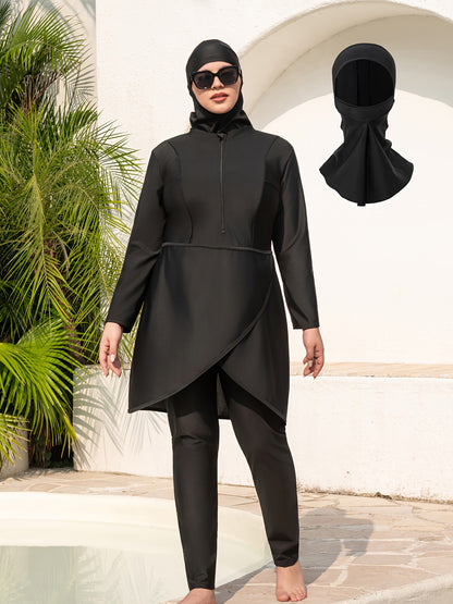 Stay confident and covered with this elegant modest swimwear