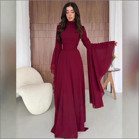 Elegant Butterfly Sleeve Abaya – Modest Maxi Dress for Women