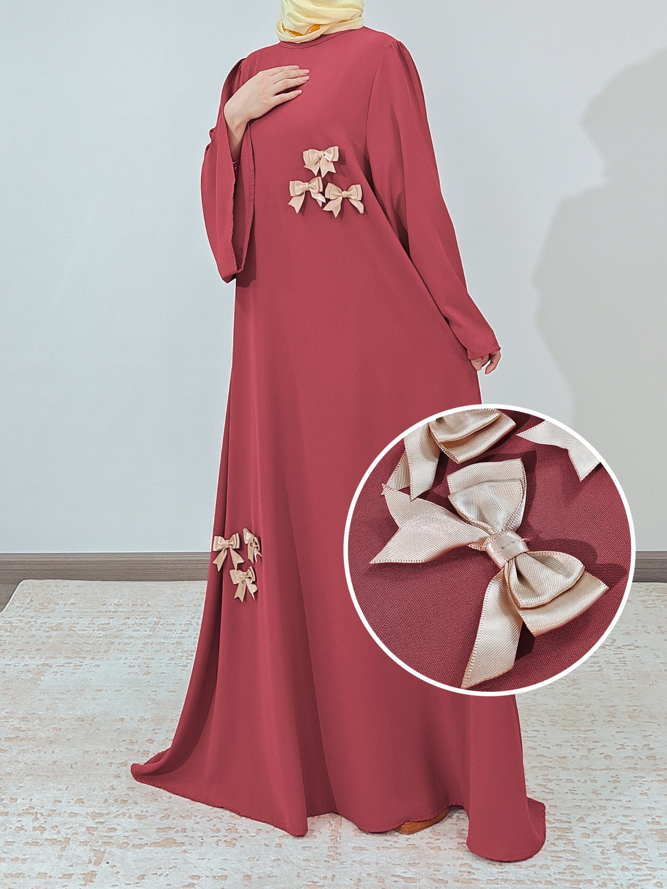 Elegant Bow Detail Maxi Dress