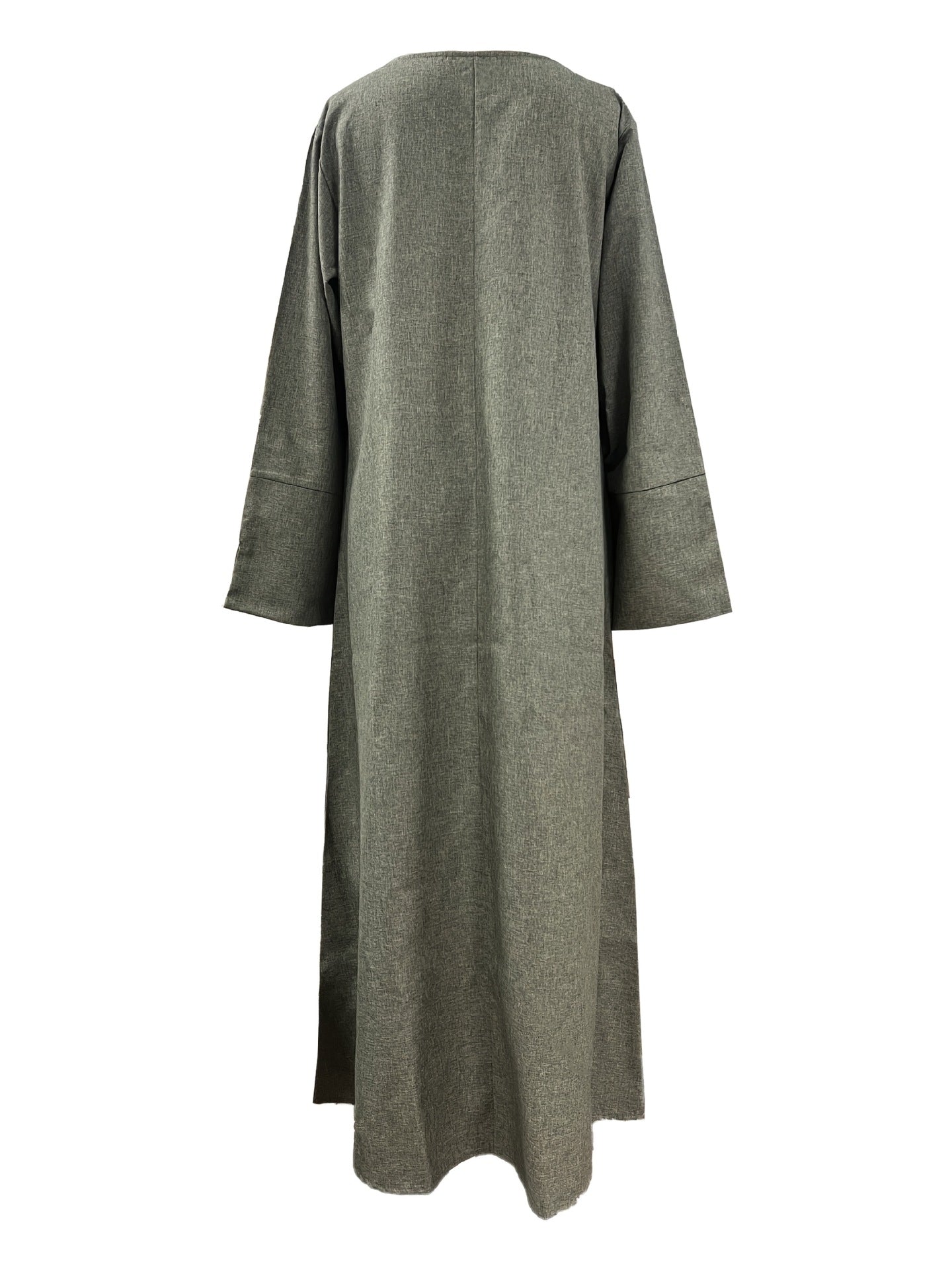 Olive Green Textured Modest Abaya with Matching Hijab