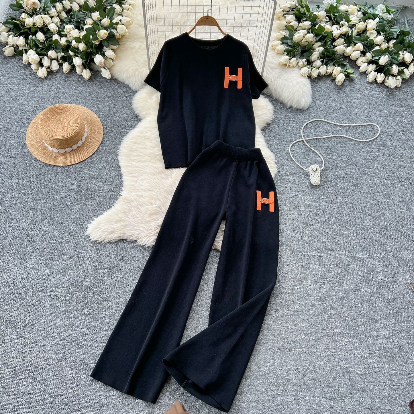 Elegant Two-Tone Knit  Set – Modest Chic Matching Outfit