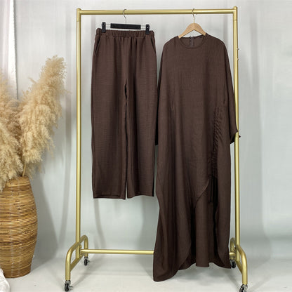 Modest 2 Piece Set for Women, Batwing Sleeve Top