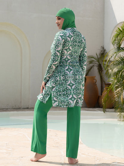 Stay confident and covered with this elegant modest swimwear