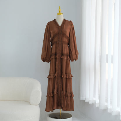 Double-Layered Elegant Sequined Abaya – Dubai Style