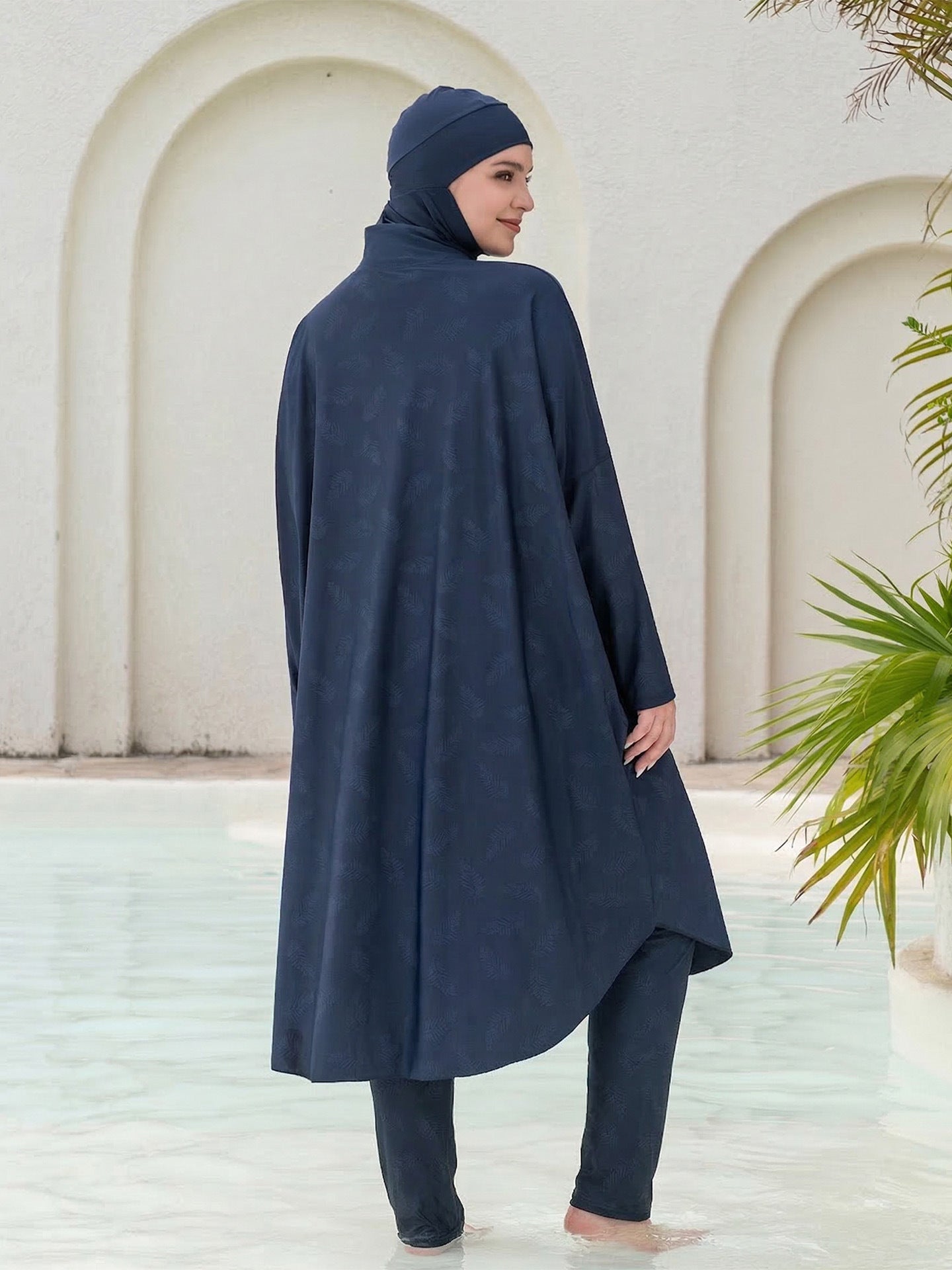 Stay confident and covered with this elegant modest swimwear