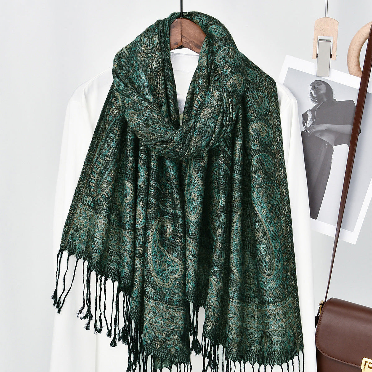 Premium Pattern Hijab with Tassel