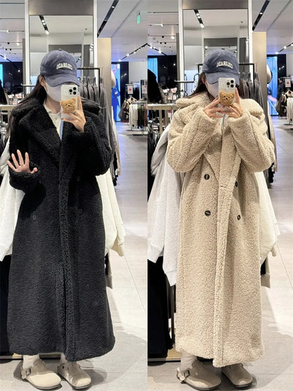 Women's Long Teddy Fleece Coat | Elegant Winter Coat