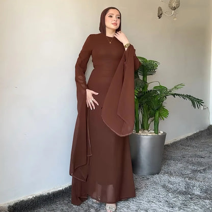 Elegant  Abaya – Sweet Solid Party Dress