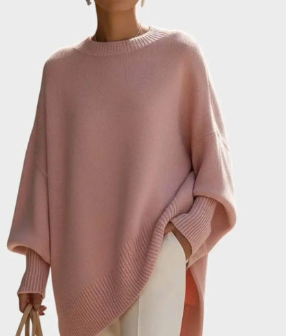 Women's Oversized Knit Sweater – Batwing Sleeve Loose Fit Pullover