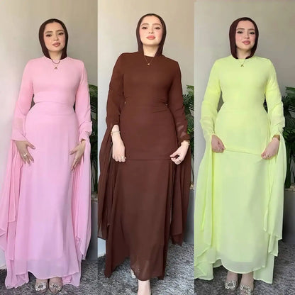 Elegant  Abaya – Sweet Solid Party Dress