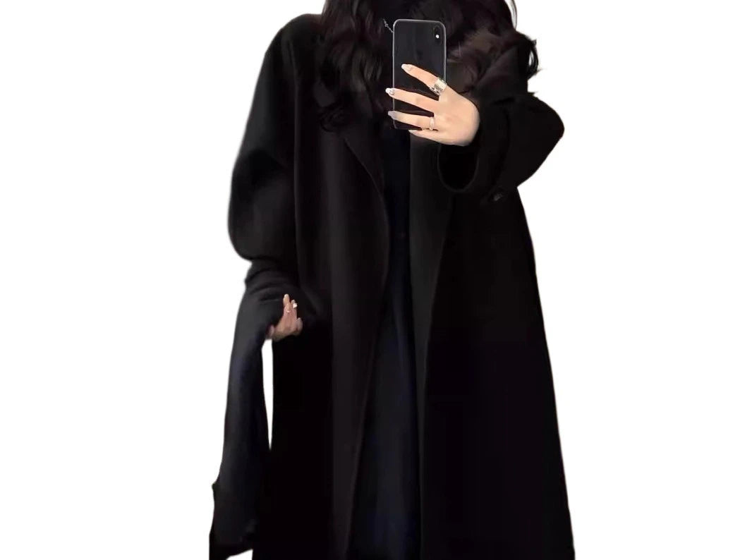 Black Woolen Coat – Women’s 2026 Autumn/Winter Coat