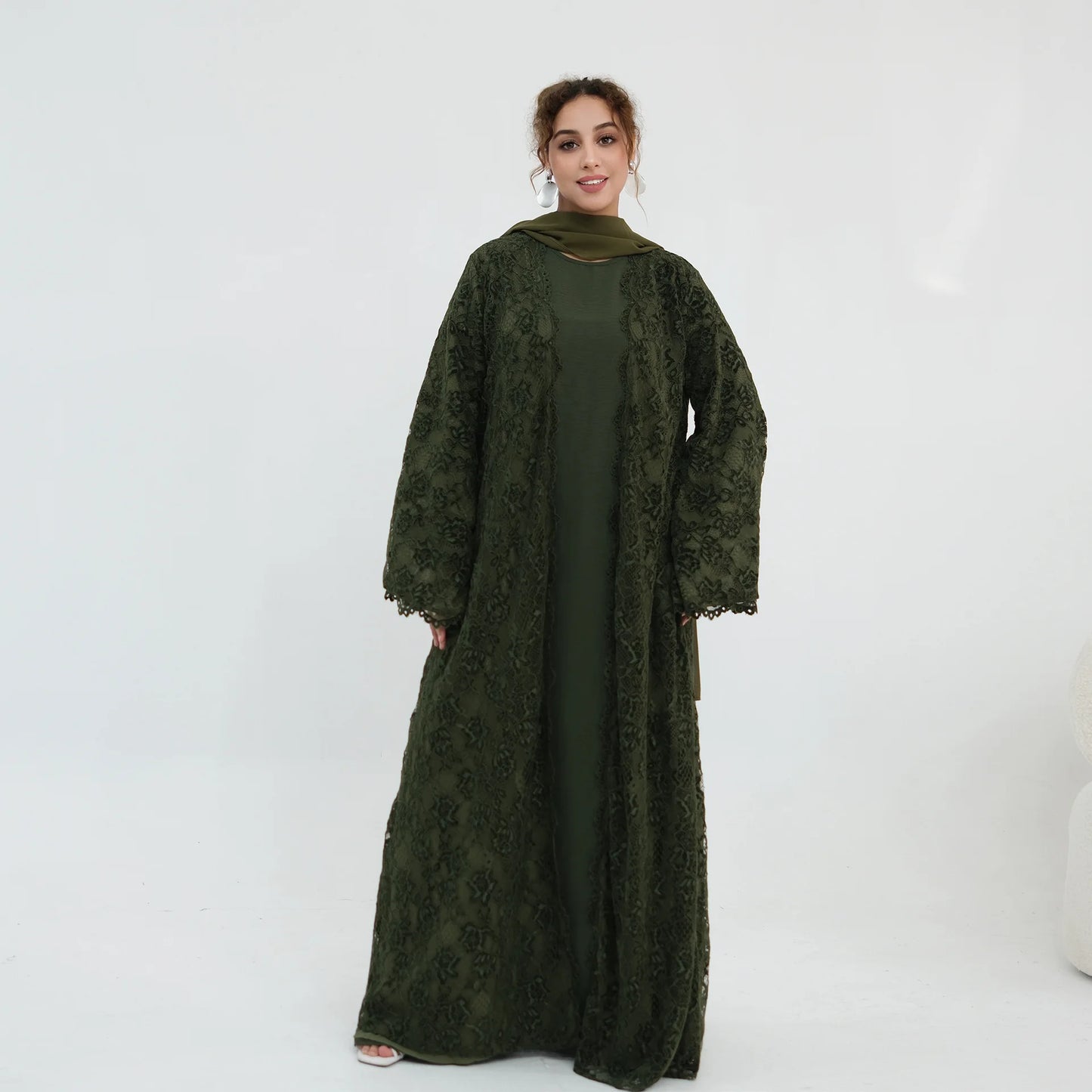 Elegant Lace Abaya Dress