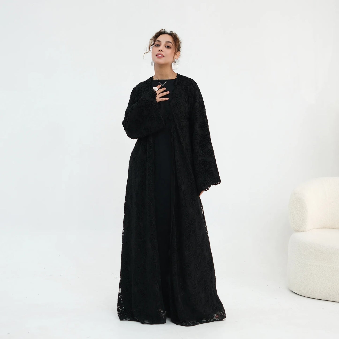 Elegant Lace Abaya Dress