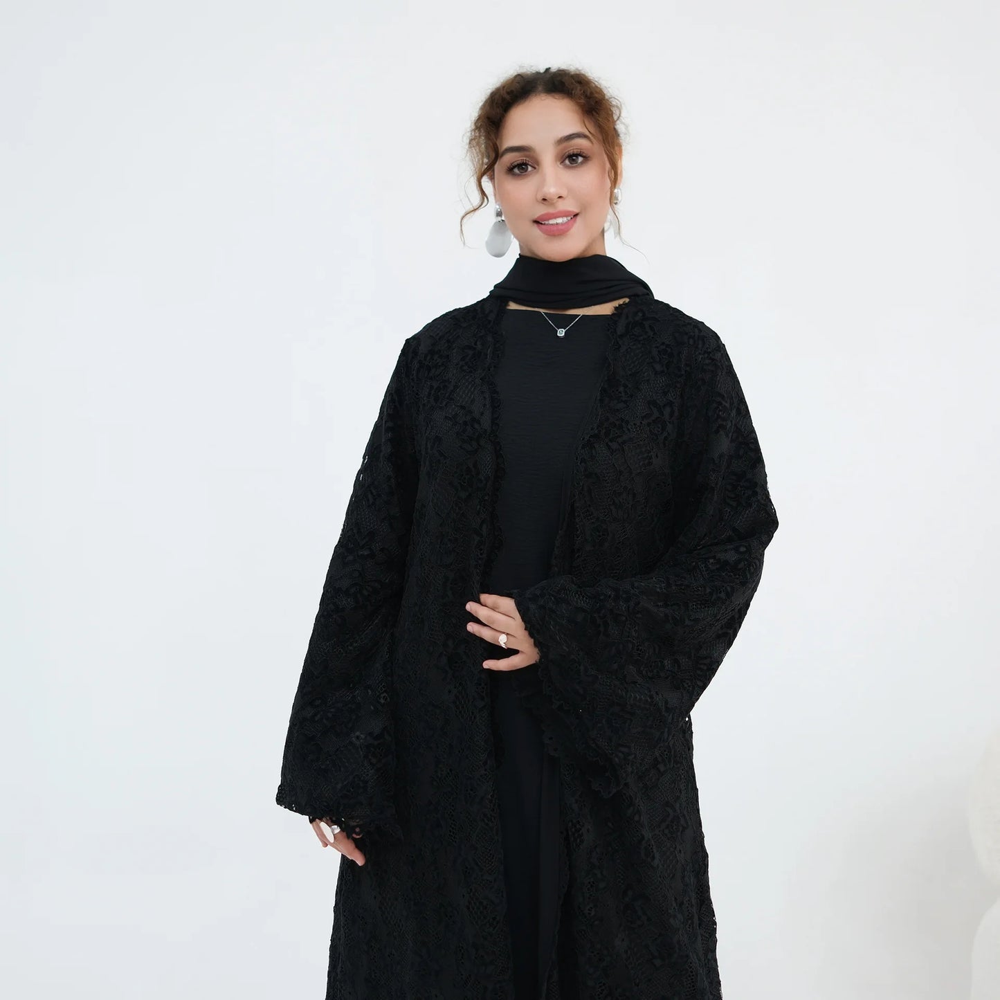 Elegant Lace Abaya Dress