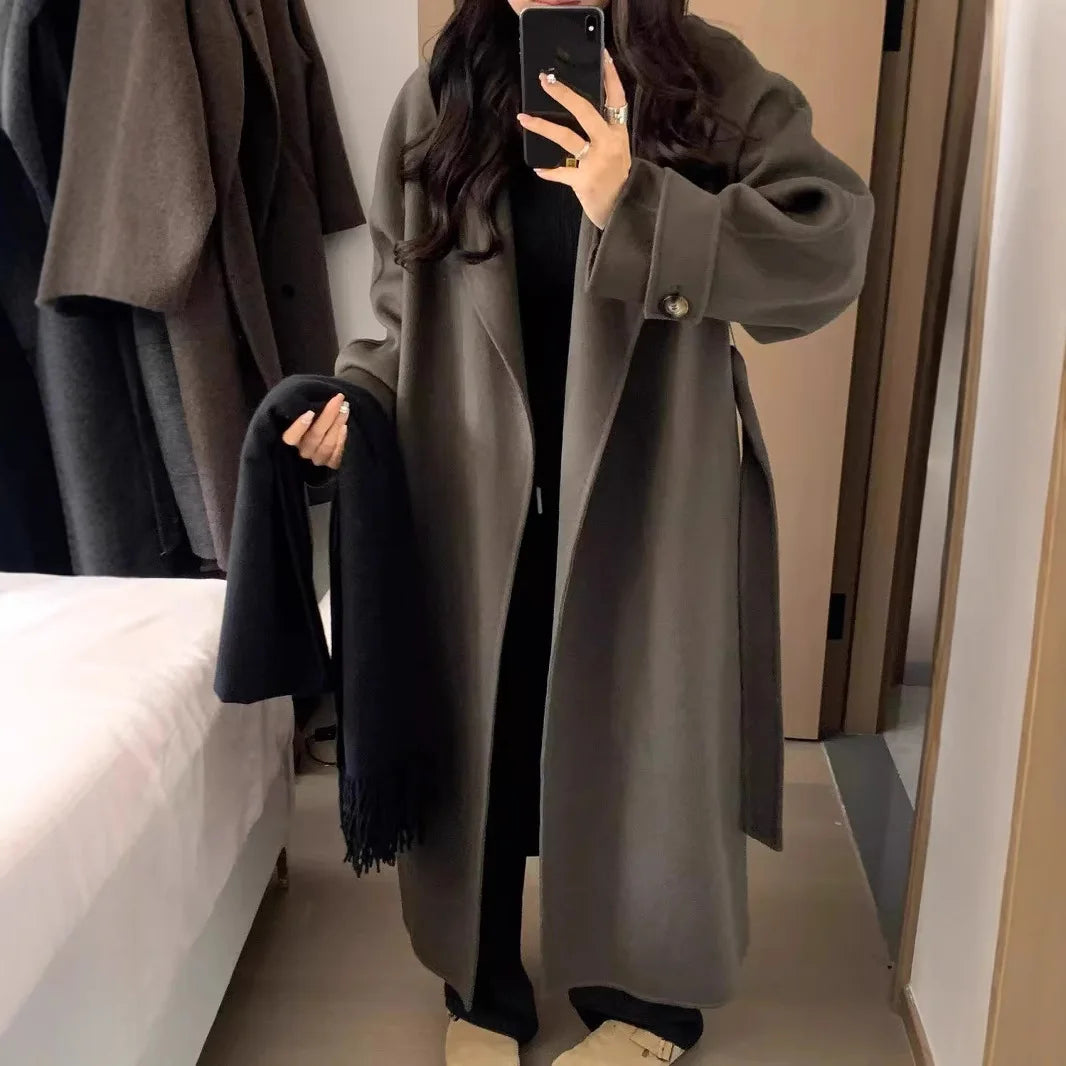 Black Woolen Coat – Women’s 2026 Autumn/Winter Coat