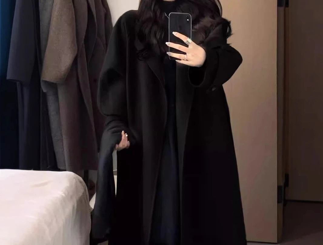 Black Woolen Coat – Women’s 2026 Autumn/Winter Coat
