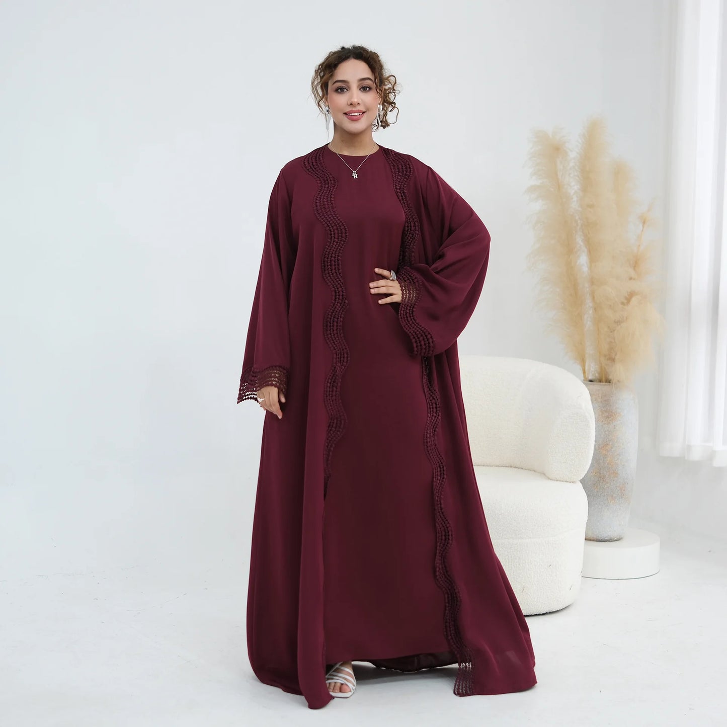 Dubai Two-Piece Open Abaya Set